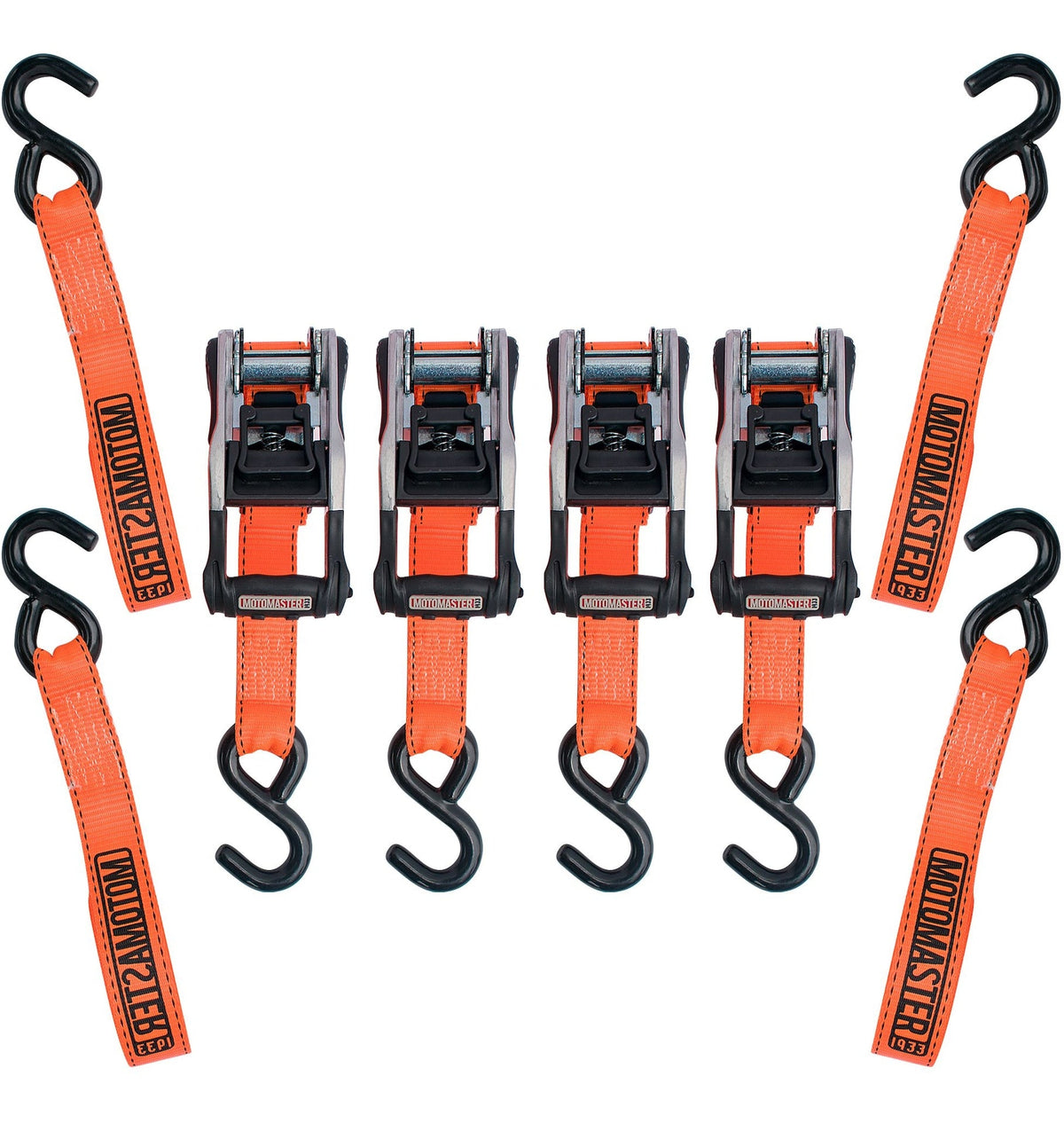 MotoMaster 3,000-lb Heavy Duty Ratchet Tie Down Straps, Extra Long, 1.25-in x 20-ft, 4-pk