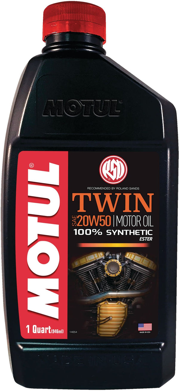 Motul Twin Synthetic Motorcycle Motor Oil 20W50, 946-mL B6