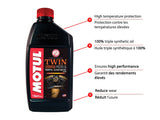 Motul Twin Synthetic Motorcycle Motor Oil 20W50, 946-mL