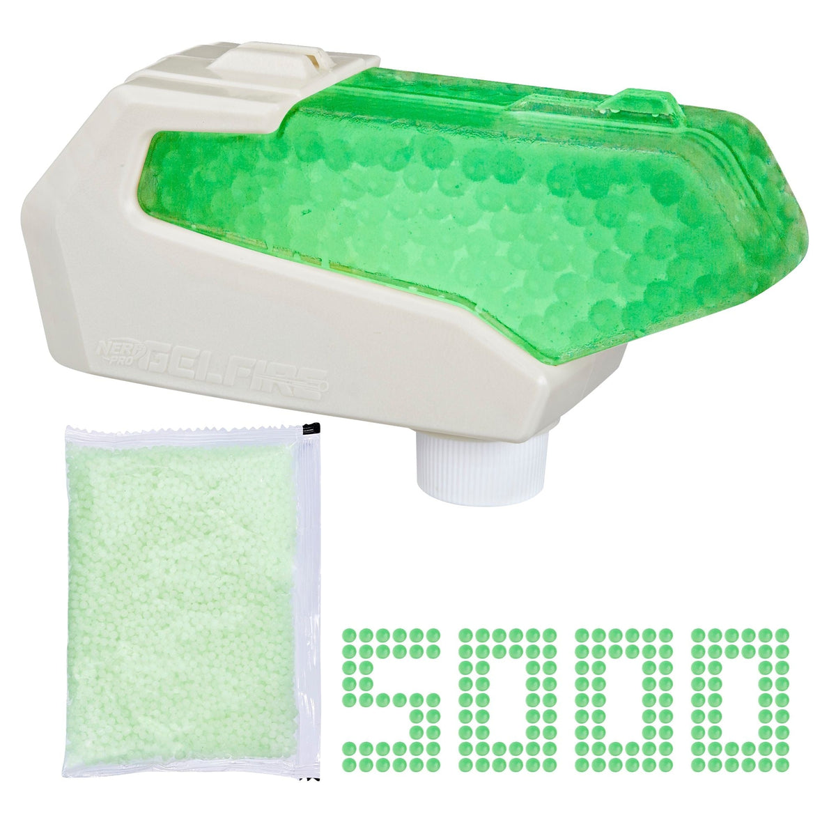 Nerf Pro Gelfire Glow In The Dark Nightfall Hopper with 5000 Gelfire Rounds
