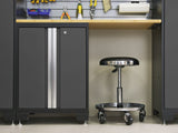 NewAge Bold 3.0 Series All-in-One Lockable Steel Garage Cabinetry Set with Stainless Steel Top, Black/Grey, 48-in x 18-in x 76.75-in, 5-pc