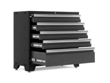 NewAge Bold 3.0 Series Lockable 5-Drawer Steel Tool Cabinet with Adjustable Legs, Fully-Welded, Black/Grey, 36-in