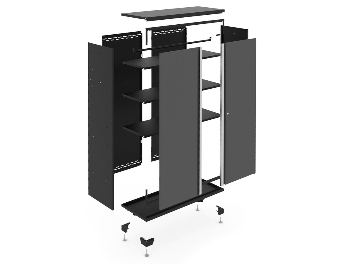 NewAge Bold Series 24-Gauge Steel RTA Storage Locker with 3 Shelves, Black/Grey, 30-in