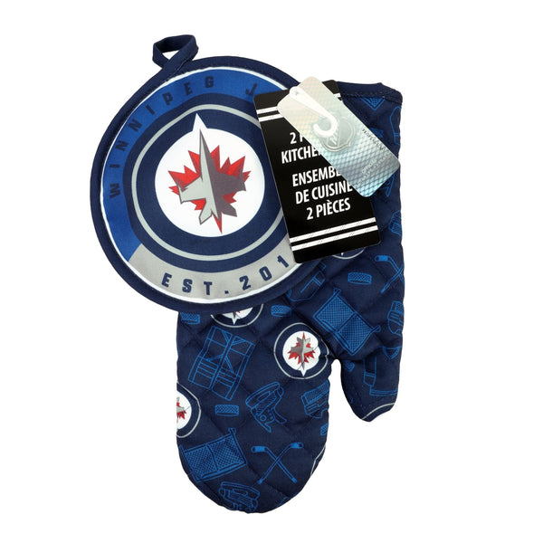 NHL Winnipeg Jets Kitchen Oven Mitt Pot Holder Set, 2-pc K5