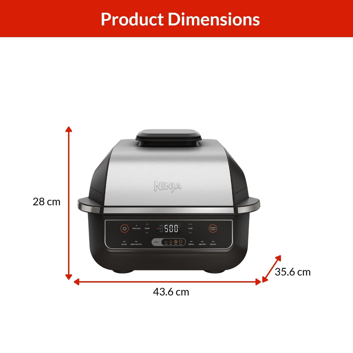 Ninja 6-in-1 indoor Grill and Cyclonic Air Fryer, 4-qt
