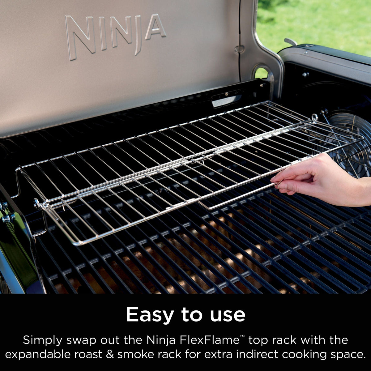 Ninja FlexFlame Upgrades Expandable Stainless Steel Roast & Smoke Rack