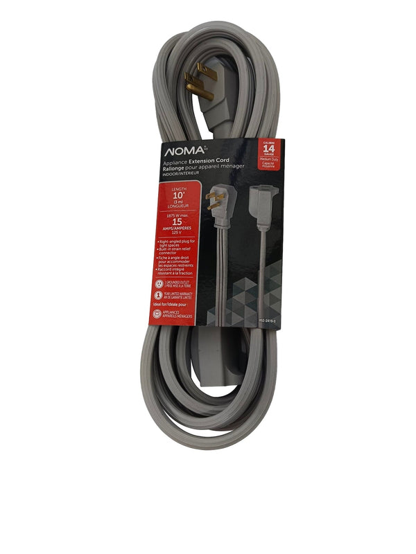 NOMA 14/3 15 Amp Appliance Extension Cord, Grey D5