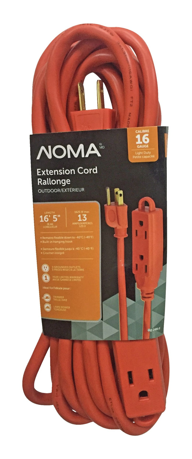 NOMA 16-ft 5-in 16/3 Outdoor Extension Cord with 3 Grounded Outlets