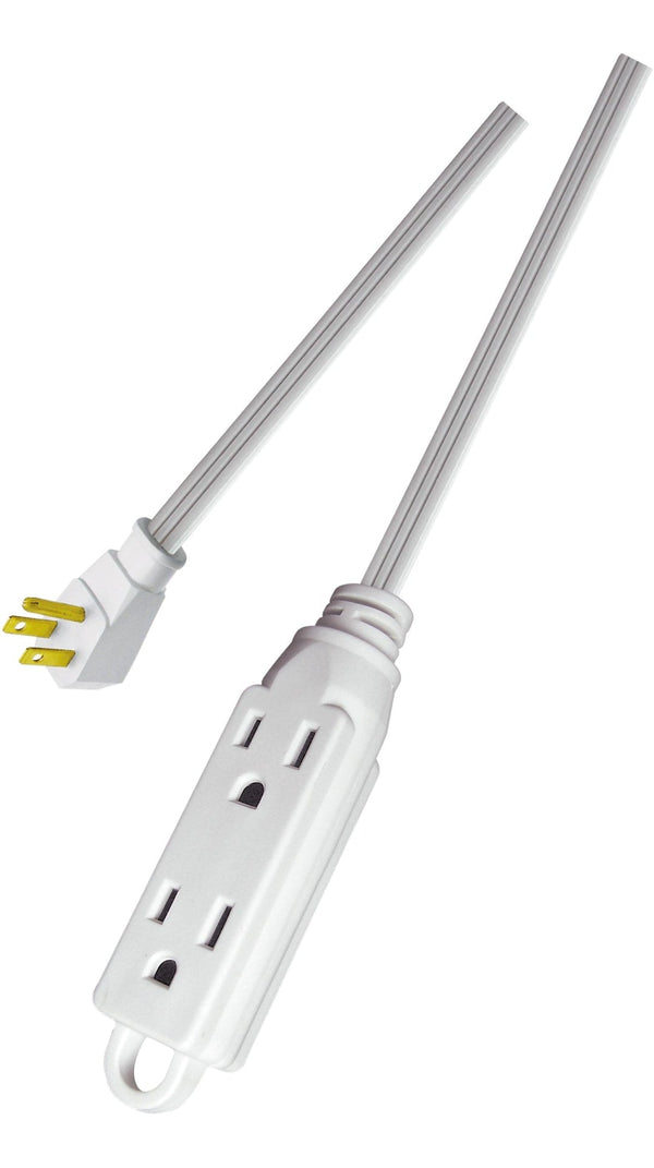 NOMA 16/3 All-Purpose Extension Cord, Light-Duty, 3 Grounded Outlets, White E5