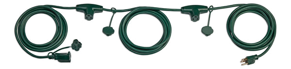 NOMA 25-ft Outdoor Extension Cord, 3 Outlets, Safety Cover, Green K5