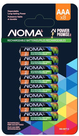 Noma AAA Ni-MH Rechargeable Battery, 8-pk
