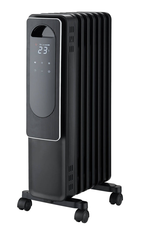 NOMA Digital Electric Oil-Filled Radiator Heater with Remote Control, 1500W, Black B2