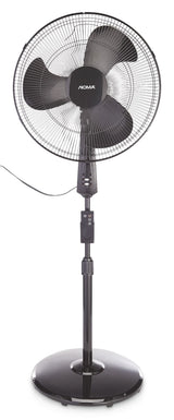 NOMA Oscillating Pedestal/Stand Fan with Remote Control, 3-Speed, Black, 18-in