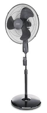 NOMA Oscillating Pedestal/Stand Fan with Remote Control, 3-Speed, Black, 18-in