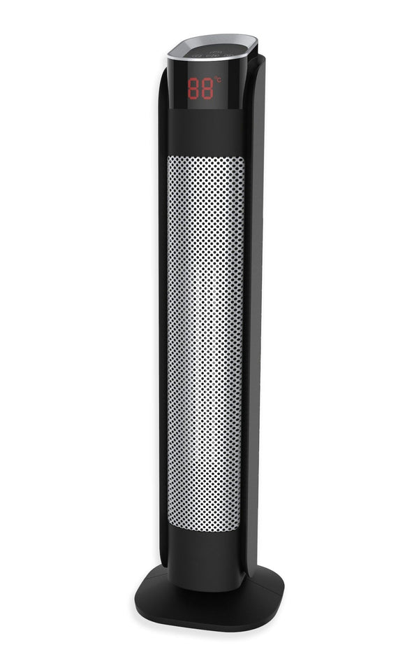NOMA Oscillating Tower Ceramic Heater withRemote Control & Thermostat, 1500W, Black, 30-in C5