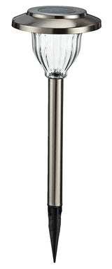 NOMA Outdoor Pure White LED Solar Stainless Steel Garden & Pathway Stake Lights, 10-Pk
