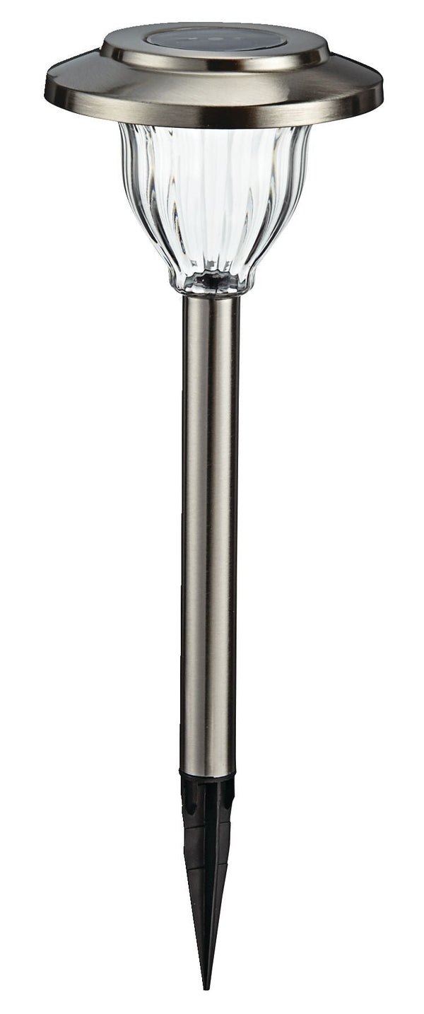 NOMA Outdoor Pure White LED Solar Stainless Steel Garden & Pathway Stake Lights, 10-Pk N1