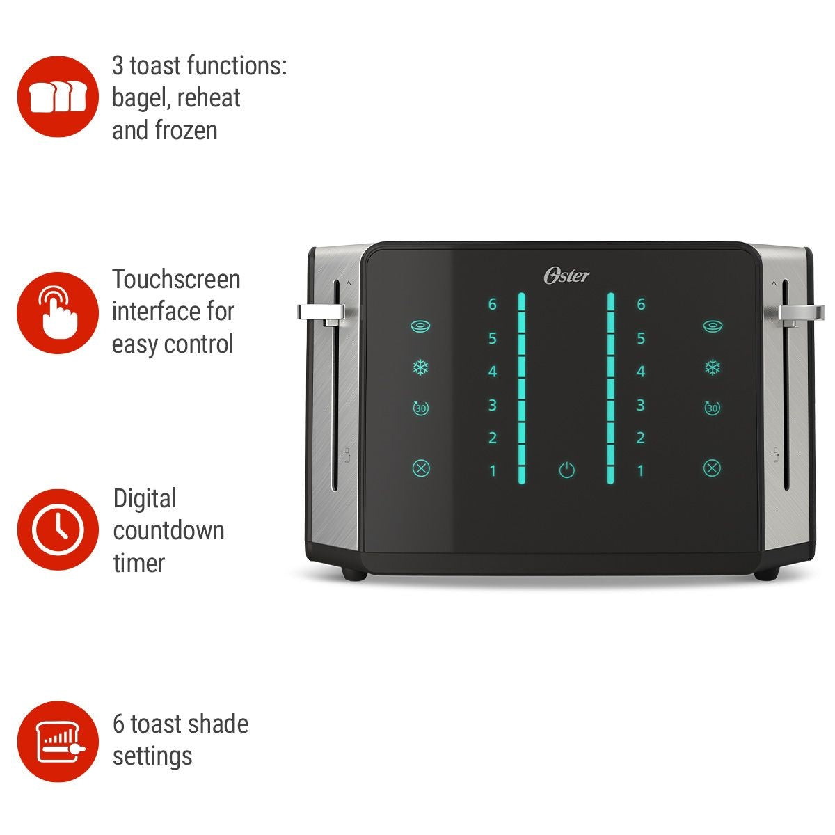 Oster 4-Slice Touchscreen Toaster with Easy Touch Technology