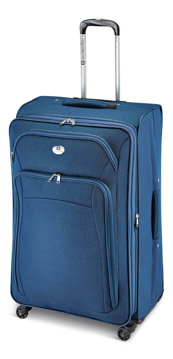 Outbound Coast Expandable Softside Spinner Wheel Travel 28-in Suitcase, Wet Pocket, Blue O1