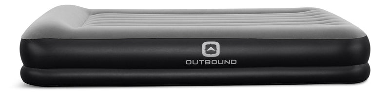 Outbound Double High Flocked Airbed, Queen, Grey P5