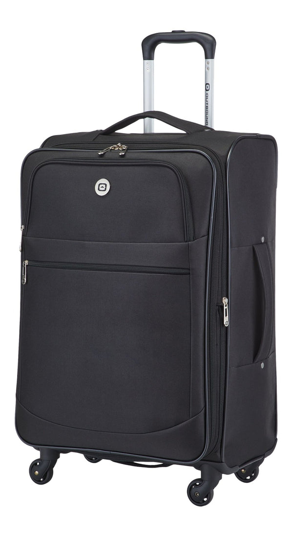 Outbound Softside Spinner Wheel Medium Travel Luggage Suitcase, Black, 24-in S8