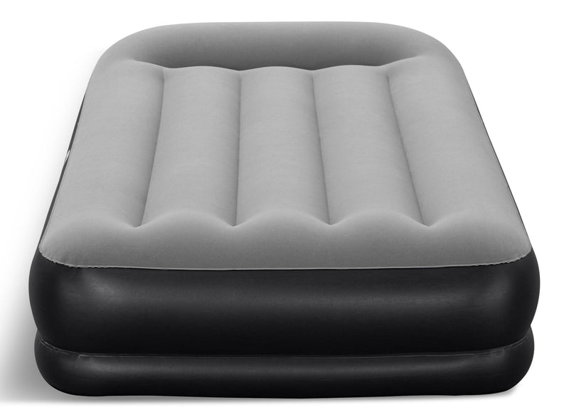 Outbound Tritech Double High Flocked Airbed, Twin, Grey, 75x38x14-in L7