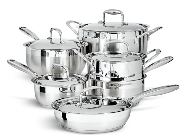 PADERNO Canadian Classic Stainless Steel Cookware Set, Dishwasher & Oven Safe, 11-pc W3