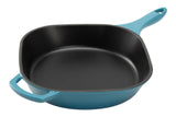 PADERNO Enameled Cast Iron Frying Pan, Turquoise Blue, 10-in