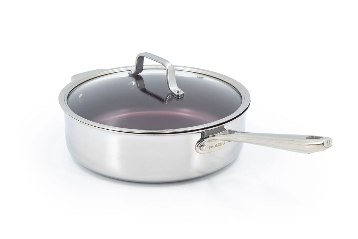 PADERNO Professional Non-Stick Clad Jumbo Cooker, Burgundy, 5-L