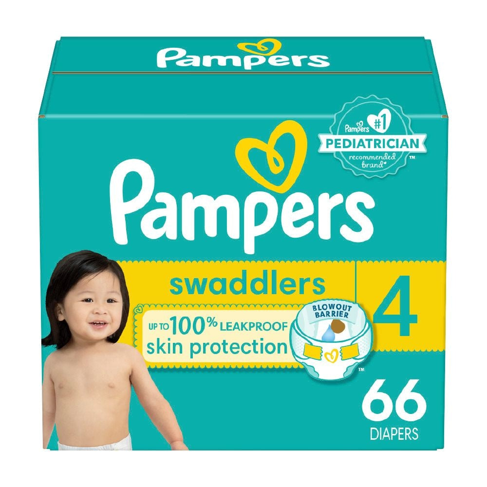 Pampers Swaddler Size 4 Leak-Free Baby Diapers, 66-pc
