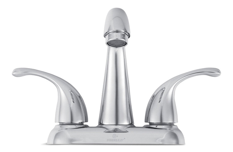Peerless Double Handle Rigid Spout 4-in Centreset Bathroom Sink Faucet with Pop-Up Drain, Chrome N6