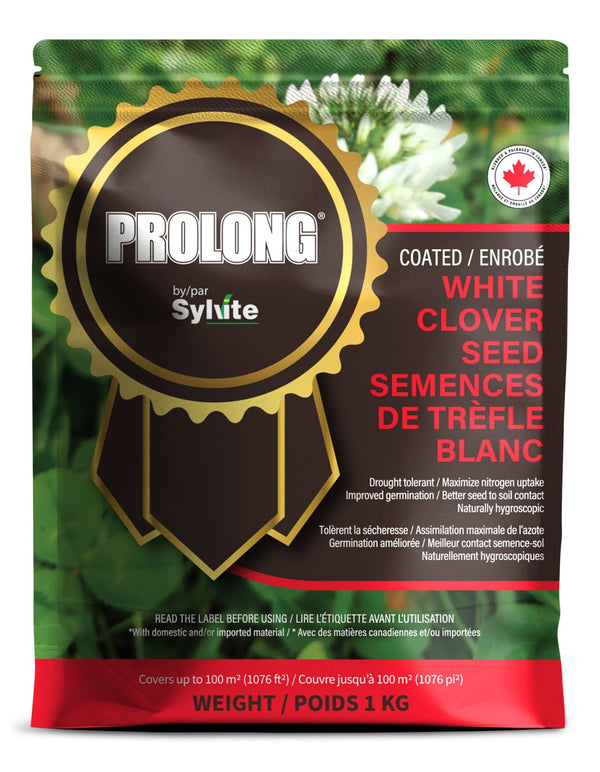 PROLONG Drought Tolerant White Clover Seed Bag, Water Saving, 1kg D8