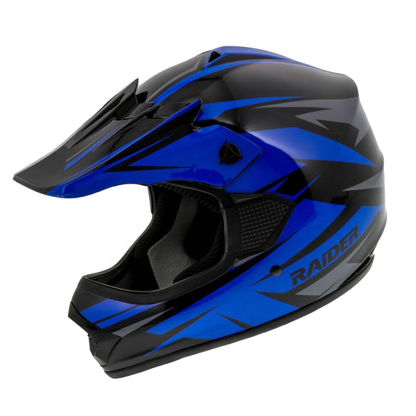 Raider GX4 ATV Helmet, Youth, Blue, Assorted Sizes R2