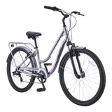 Raleigh Campus Comfort Bike, Alloy V-brakes, 26-in, Silver