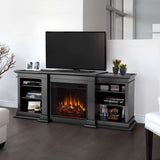 Real Flame Fresno Media Indoor Electric Fireplace TV Stand, 72-in, 1500W, Black