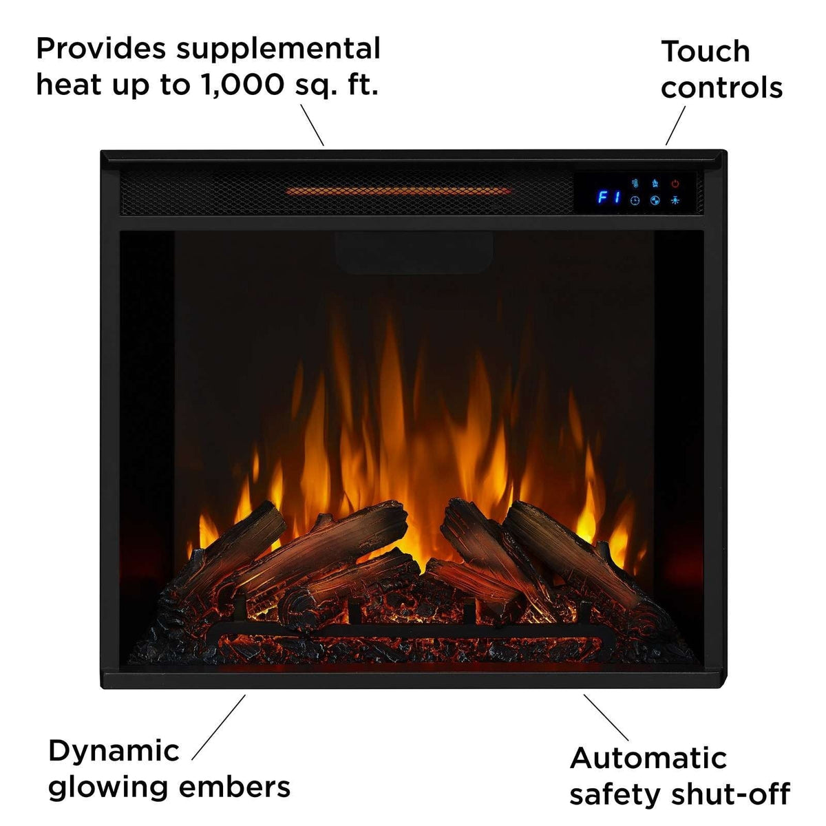 Real Flame Valmont Media Indoor Electric Fireplace TV Stand, 74-in, 1500W, Includes Remote Control & Firebox, Dark Mahogany