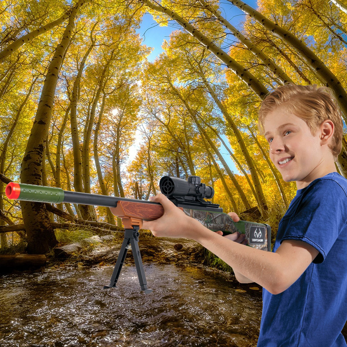 RealTree Green Hunting Rifle Toy with Built-in Scope