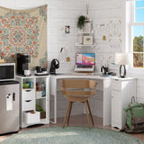 RiverRidge Home Ashland Single Door Bathroom & Laundry Storage Cabinet with 3 Drawers, Open Cubby & Adjustable Shelf, White