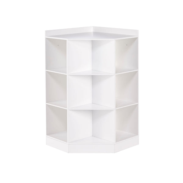 RiverRidge Home Kids' Playroom Corner Cabinet with 6 Toy Storage Cubbies & 3 Shelves, White F0