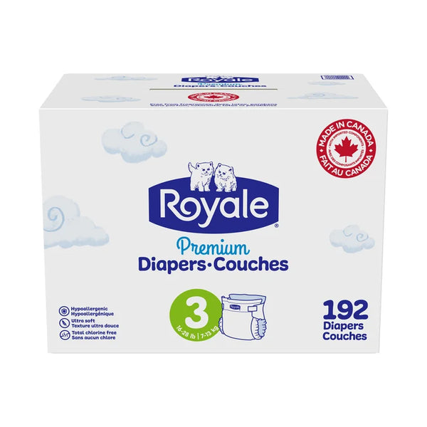 Royale Premium Baby Diapers, Sizes 3 - 6 X3
