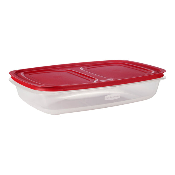 Rubbermaid Easy Store Rectangular Plastic Food Storage Container Set with SecureGrip, Stackable, 28.8 Cups W1