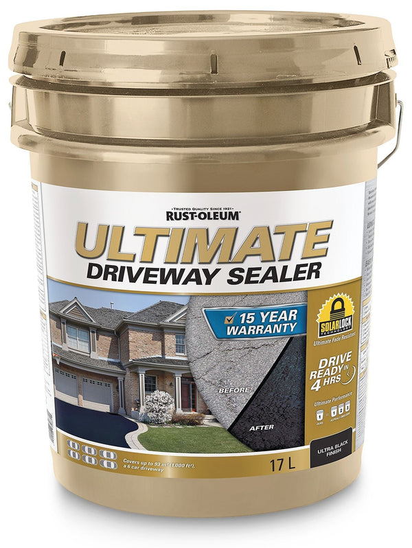 Rust-Oleum 15-Year Ultimate Asphalt Driveway Sealer, 1000 sq. ft Coverage, Ultra Black, 17-L M5