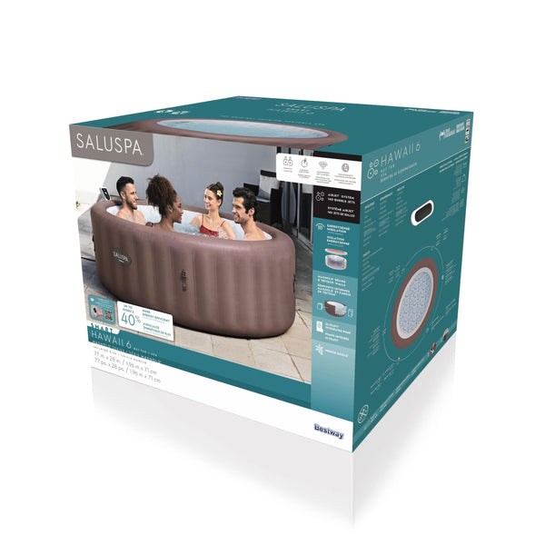 Salu Spa Hawaii Smart AirJet 6-Person Terracotta Round Spa, 77-in x 28-in D0