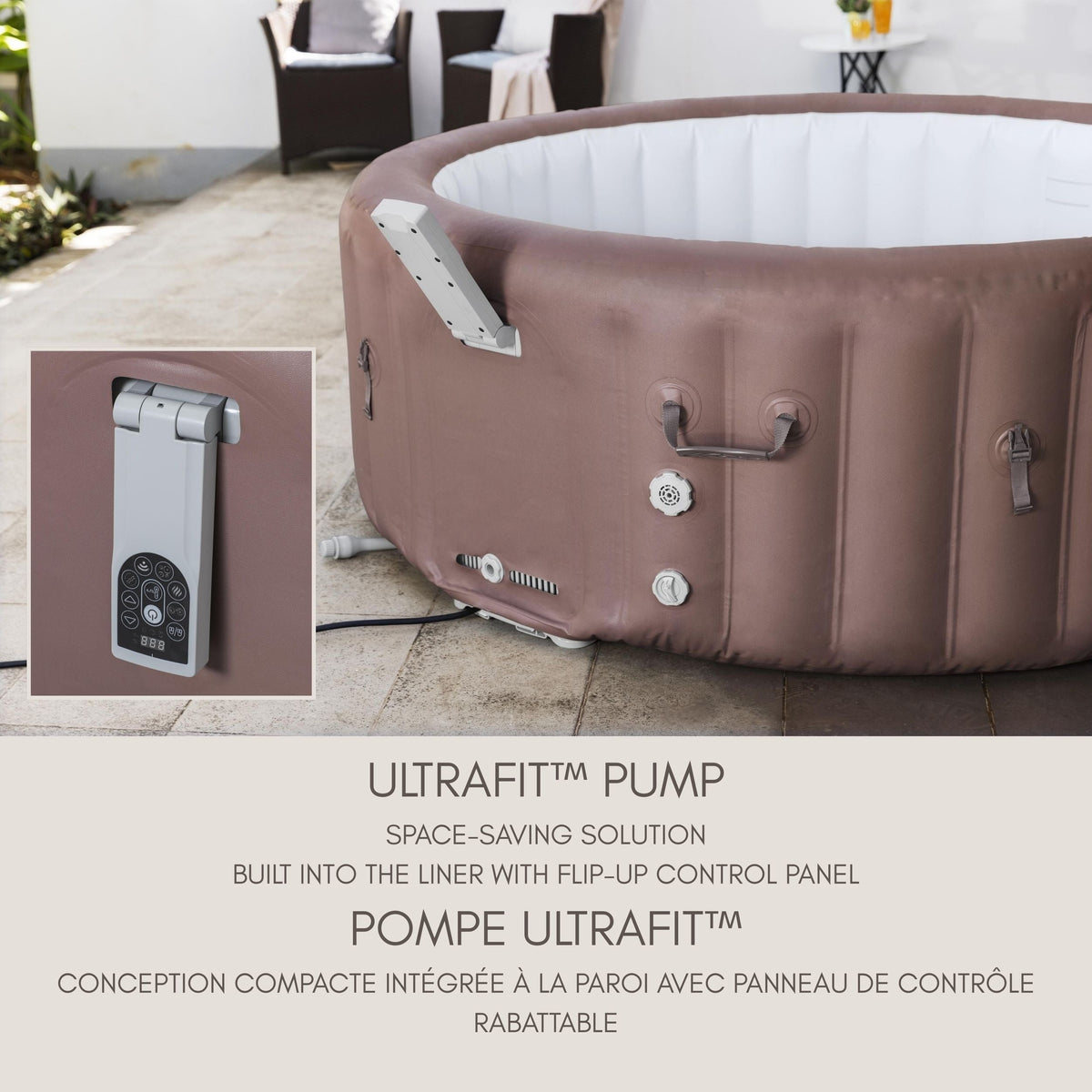 Salu Spa Hawaii Smart AirJet 6-Person Terracotta Round Spa, 77-in x 28-in