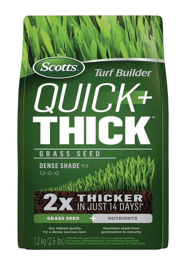 Scotts Turf Builder Quick + Thick Grass Seed Dense Shade Mix, 12-0-0, 1.2-kg V2