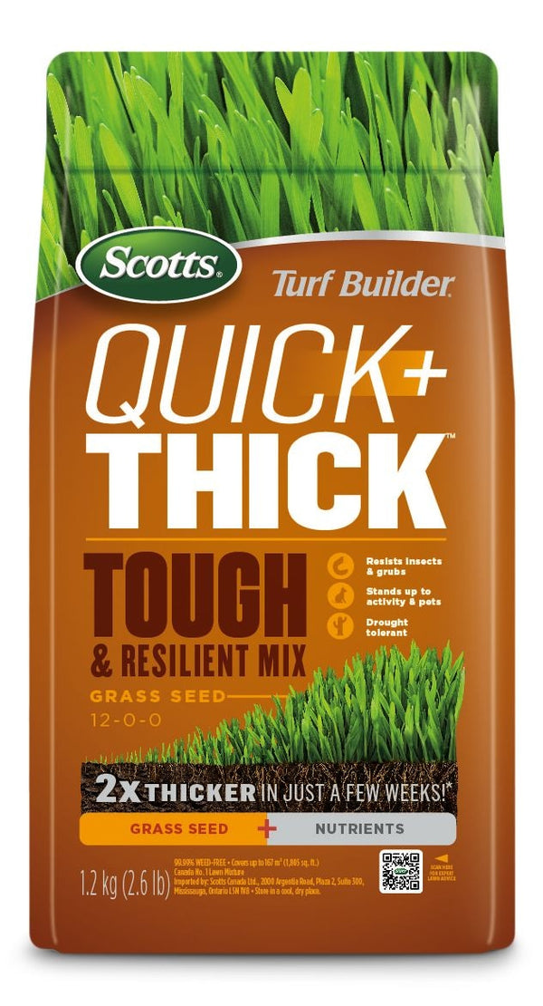 Scotts Turf Builder Quick + Thick Grass Seed Tough & Resilient Mix, 12-0-0, 1.2-kg B8