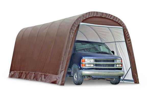 ShelterLogic Heavy Duty Waterproof Round Style Auto Shelter with UV Protection, 12x24x10-ft Z7