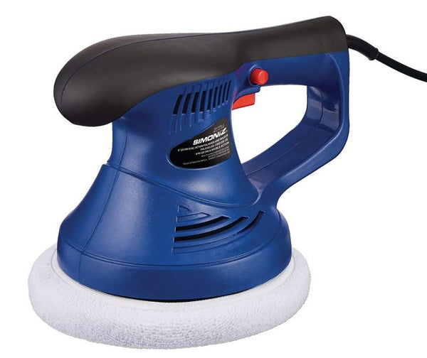 SIMONIZ Brushed Corded Bonnet Random Orbit (Dual Action) Palm Grip Polisher & Waxer Kit, 8-in T6