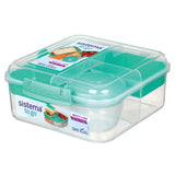 Sistema Bento Cube to Go Food Storage Container with Easy-Locking Clips, 1.25-L