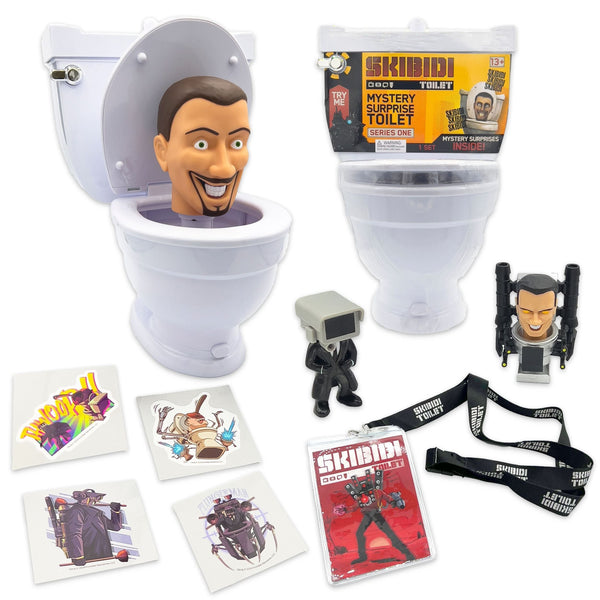 Skibidi Toilet Giant Mystery Toilet Set with Surprise Toys for Ages 13+, Assorted Figures M7
